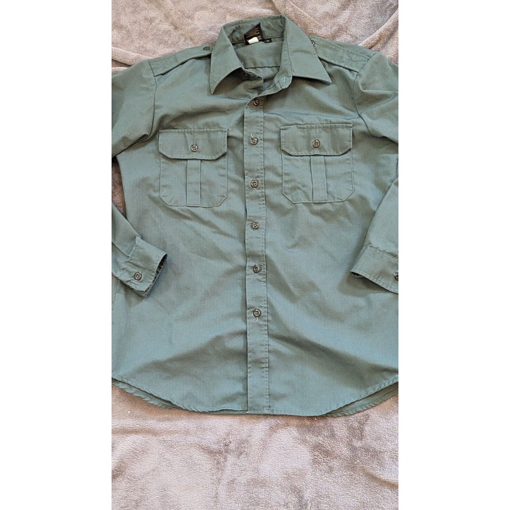 Propper Mens Long Sleeve Shirt sz MR Button Up With Pockets Olive Green